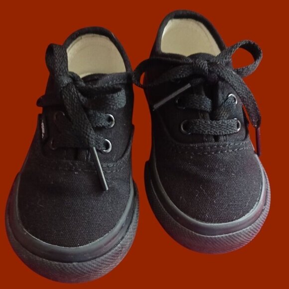 Vans Toddler Authentic Black Canvas Sneakers Size 4.0 Toddler - Picture 7 of 8